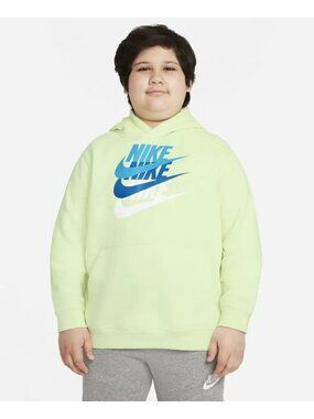 Nike Big Boys Husky Sportswear Pullover Hoodie Light Green Plus Size S